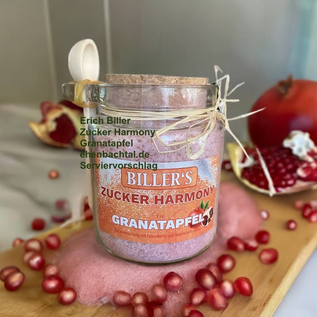 Erich Biller Zucker Harmony Granatapfel 220g Glas