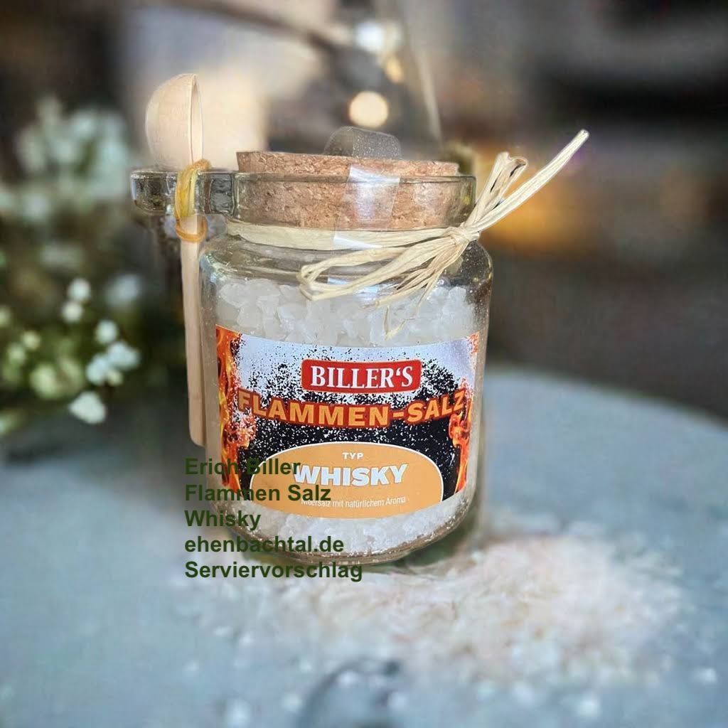 Erich Biller Flamm Salz Whisky, 250g Glas