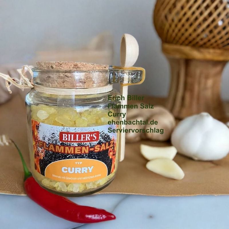 Erich Biller Flamm Salz Curry, 250g Glas Erich Biller Flamm Salz Curry, 250g Glas