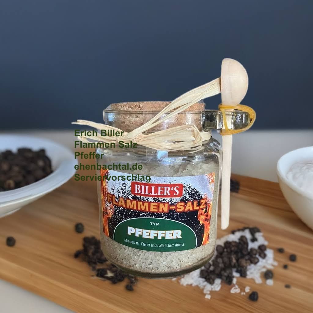 Erich Biller Flamm Salz Pfeffer, 250g Glas