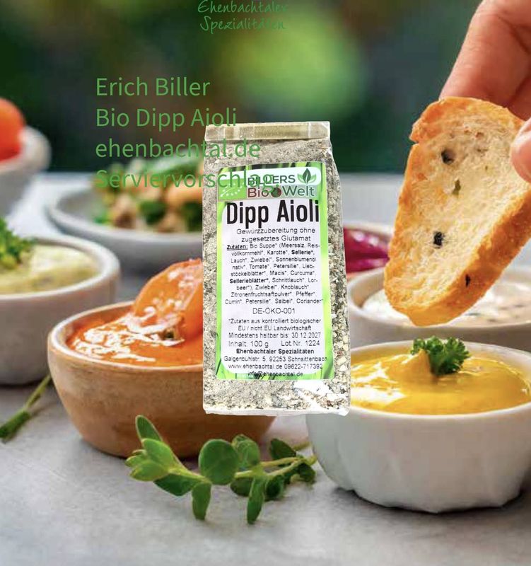 Erich Biller Bio Dipp Aioli (Gewürzzubereitung) Erich Biller Bio Dipp Aioli (Gewürzzubereitung)
