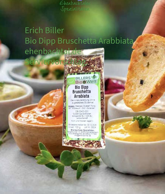 Erich Biller Bio Dipp Bruschetta Arrabbiata (Würzmischung) Erich Biller Bio Dipp Bruschetta Arrabbiata (Würzmischung)