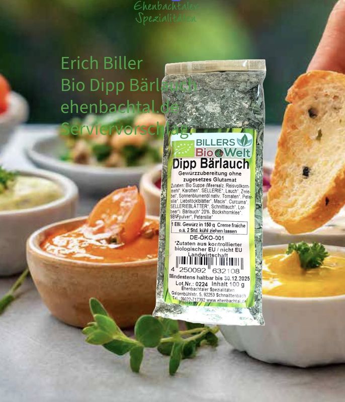 Erich Biller Bio Dipp Bärlauch (Würzmischung) Erich Biller Bio Dipp Bärlauch (Würzmischung)
