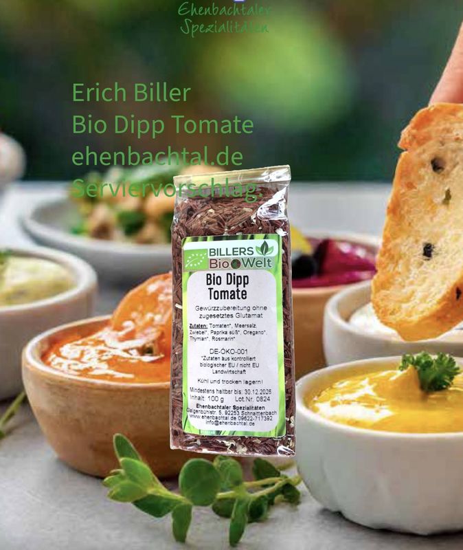 Erich Biller Bio Dipp Tomate (Gewürzzubereitung) Erich Biller Bio Dipp Tomate (Gewürzzubereitung)
