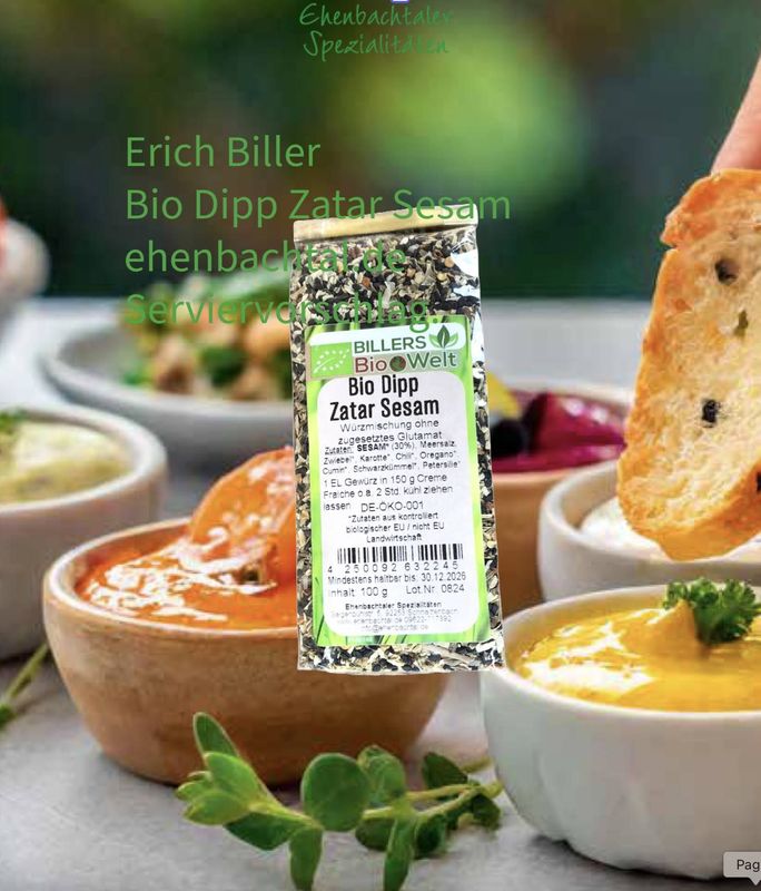 Erich Biller Bio Dipp Zadar Sesam (Würzmischung) Erich Biller Bio Dipp Zadar Sesam (Würzmischung)