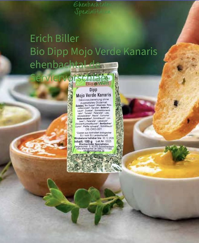 Erich Biller Bio Dipp Mojo Verde Kanaris (Gewürzzubereitung) Erich Biller Bio Dipp Mojo Verde Kanaris (Gewürzzubereitung)