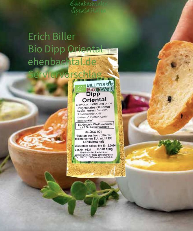 Erich Biller Bio Dipp Oriental (Gewürzzubereitung) Erich Biller Bio Dipp Oriental (Gewürzzubereitung)