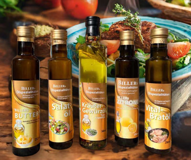 Erich BILLERS KLASSISCHES ÖL TYP PROVENCE KRÄUTER-GEWÜRZ-ÖL, Auswahl der klassischen Öle