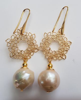 30mm Floral Filigree Earring