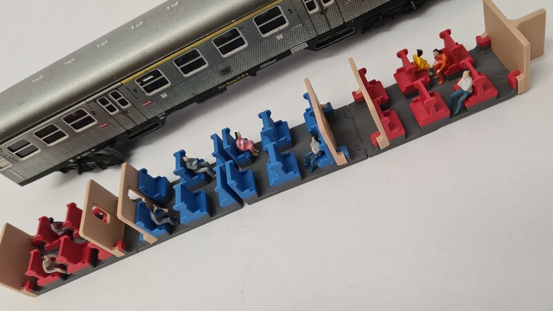 Inneneinrichtung 3D Druck für Märklin 4043 Silberling 4-farbige Sonderedition