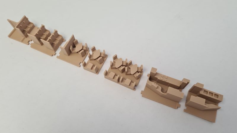 Inneneinrichtung 3D Druck für Märklin 4078 D-ZUG Kakadu Halbspeisewagen BEIGE