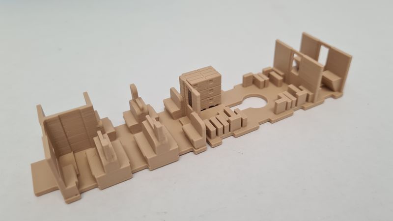 Inneneinrichtung 3D Druck für Märklin 4080 Umbauwagen 2. Klasse mit Gepäckabteil Personenwagen BEIGE