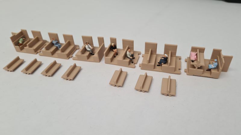 Inneneinrichtung 3D Druck für Märklin 4065 SNCF D-ZUG Liegewagen BEIGE