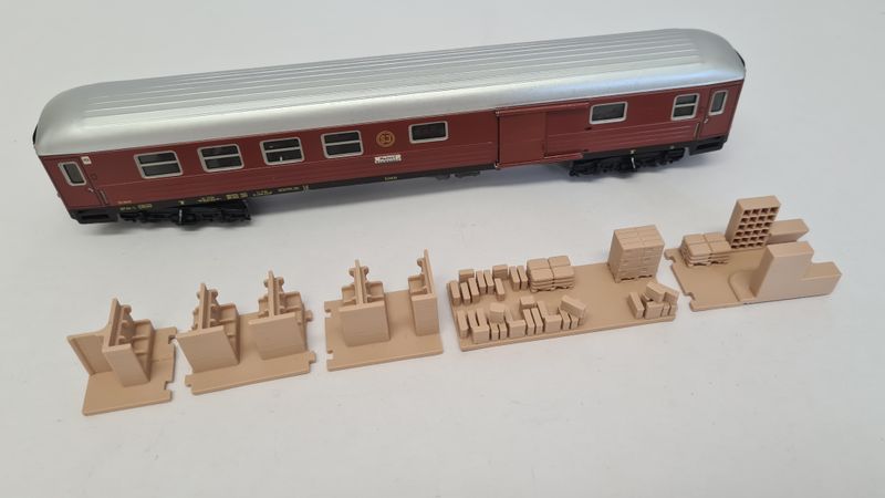 Inneneinrichtung 3D Druck für Märklin 4031 Personenwagen Abteil- und Gepäckwagen der SJ BEIGE