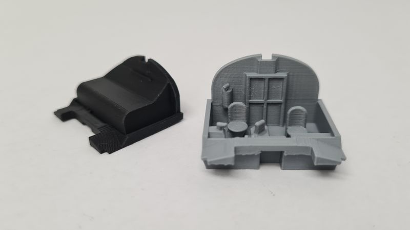 Inneneinrichtung 3D Druck Führerstand für Märklin 3066 3067 3068 NOHAB BR 204 MY 1106 fein detailliert grau