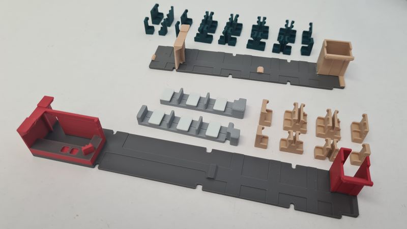 Inneneinrichtung 2er Set 3D Druck BAUSATZ für Märklin 3070 3071 RAm TEE LED Umbau FARBIG