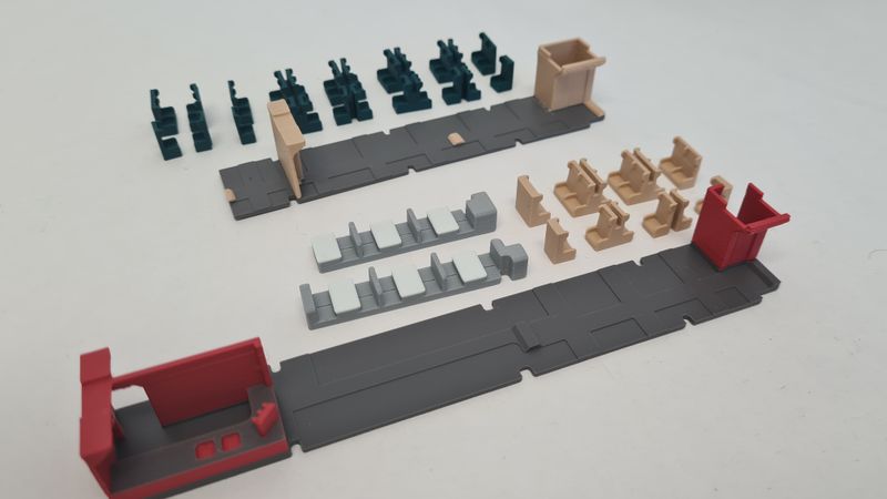 Inneneinrichtung 2er Set 3D Druck BAUSATZ für Märklin 3070 3071 RAm TEE LED Umbau FARBIG