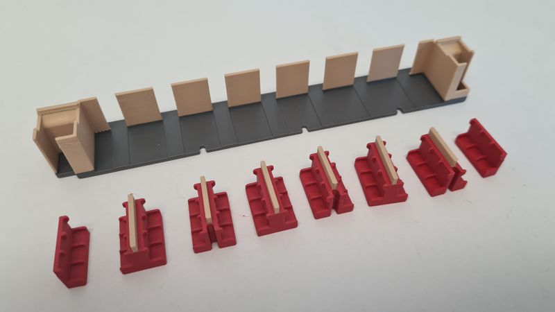 Inneneinrichtung 3D Druck BAUSATZ für Märklin 4070 4071 RAm TEE Abteil LED UMBAU FARBIG