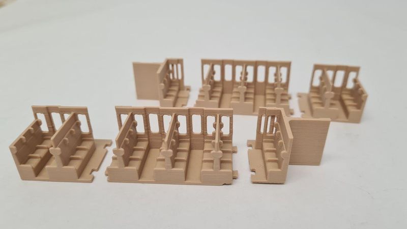 Inneneinrichtung 3D Druck für Märklin 4022 Primex 4198 D-ZUG Abteilwagen BEIGE
