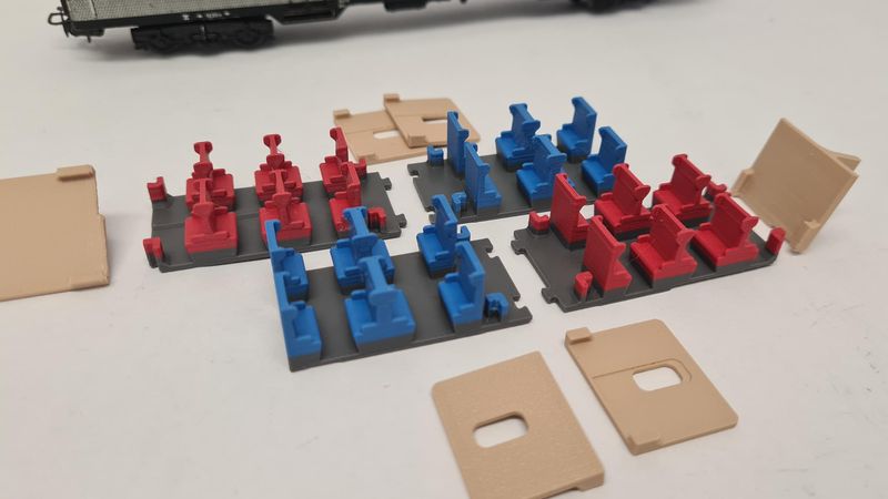 Inneneinrichtung 3D Druck für Märklin 4043 Silberling Großraum 4-farbige Sonderedition