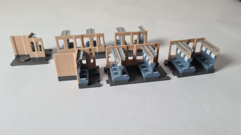 Inneneinrichtung 3D Druck für Märklin 4027 4051 ( 4032 LED ) D-ZUG 1. Klasse Abteilwagen MEHRFARBIG