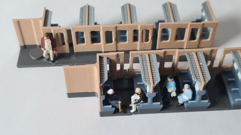 Inneneinrichtung 3D Druck für Märklin 4027 4051 ( 4032 LED ) D-ZUG 1. Klasse Abteilwagen MEHRFARBIG