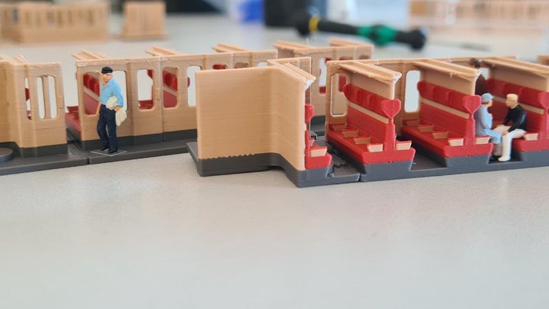 Inneneinrichtung 3D Druck für Märklin 4022 Primex 4198 D-ZUG Abteilwagen MEHRFARBIG