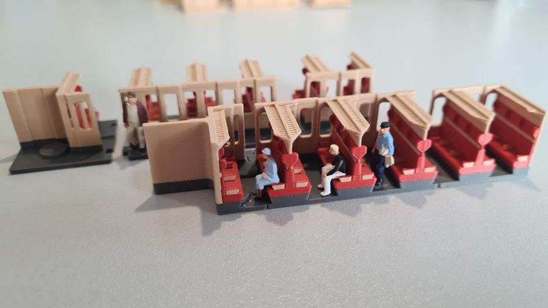 Inneneinrichtung 3D Druck für Märklin 4022 Primex 4198 D-ZUG Abteilwagen MEHRFARBIG