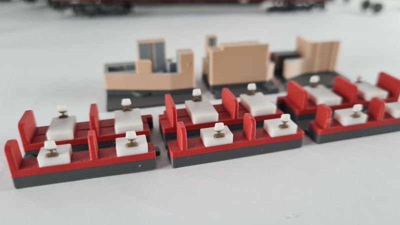 Inneneinrichtung 3D Druck für Märklin 4024 D-ZUG Speisewagen MEHRFARBIG