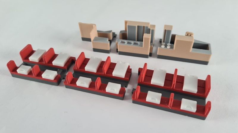 Inneneinrichtung 3D Druck für Märklin 4024 D-ZUG Speisewagen MEHRFARBIG