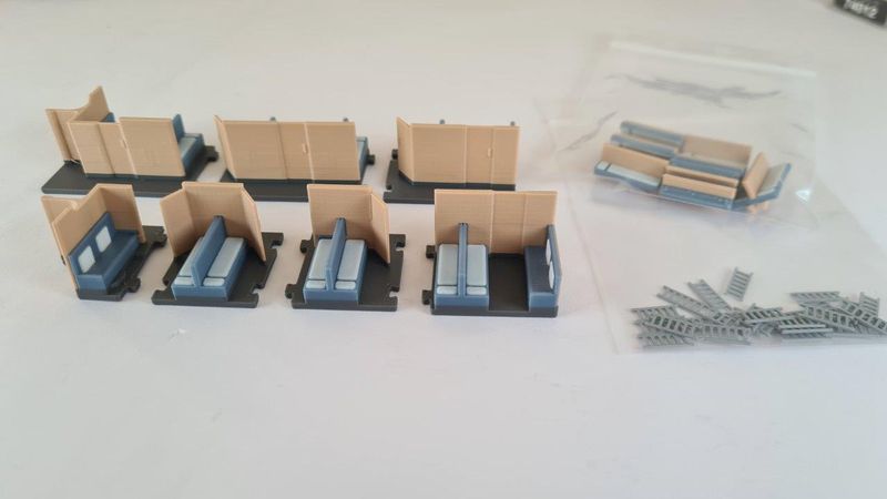Inneneinrichtung 3D Druck für Märklin 4069 SNCB D-ZUG Liegewagen Mehrfarbig