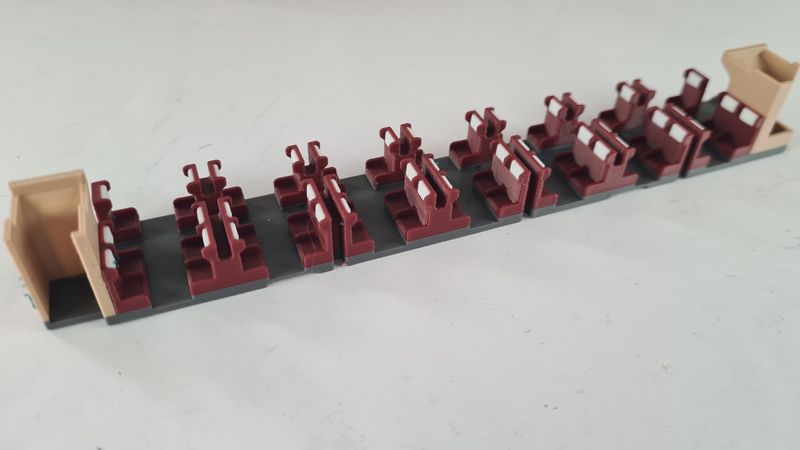 Inneneinrichtung 3D Druck für Märklin 4070 4071 3150 Zusatzwagen Großraum RAm TEE LED Umbau MEHRFARBIG