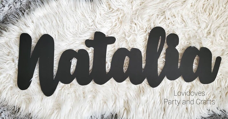 NAME CUT OUT PARTY OR NURSERY DECORATION