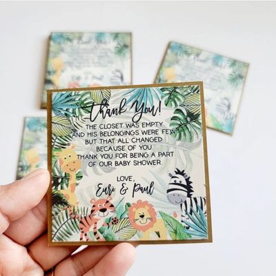 Jungle Safari Cute Animal Favor Tags