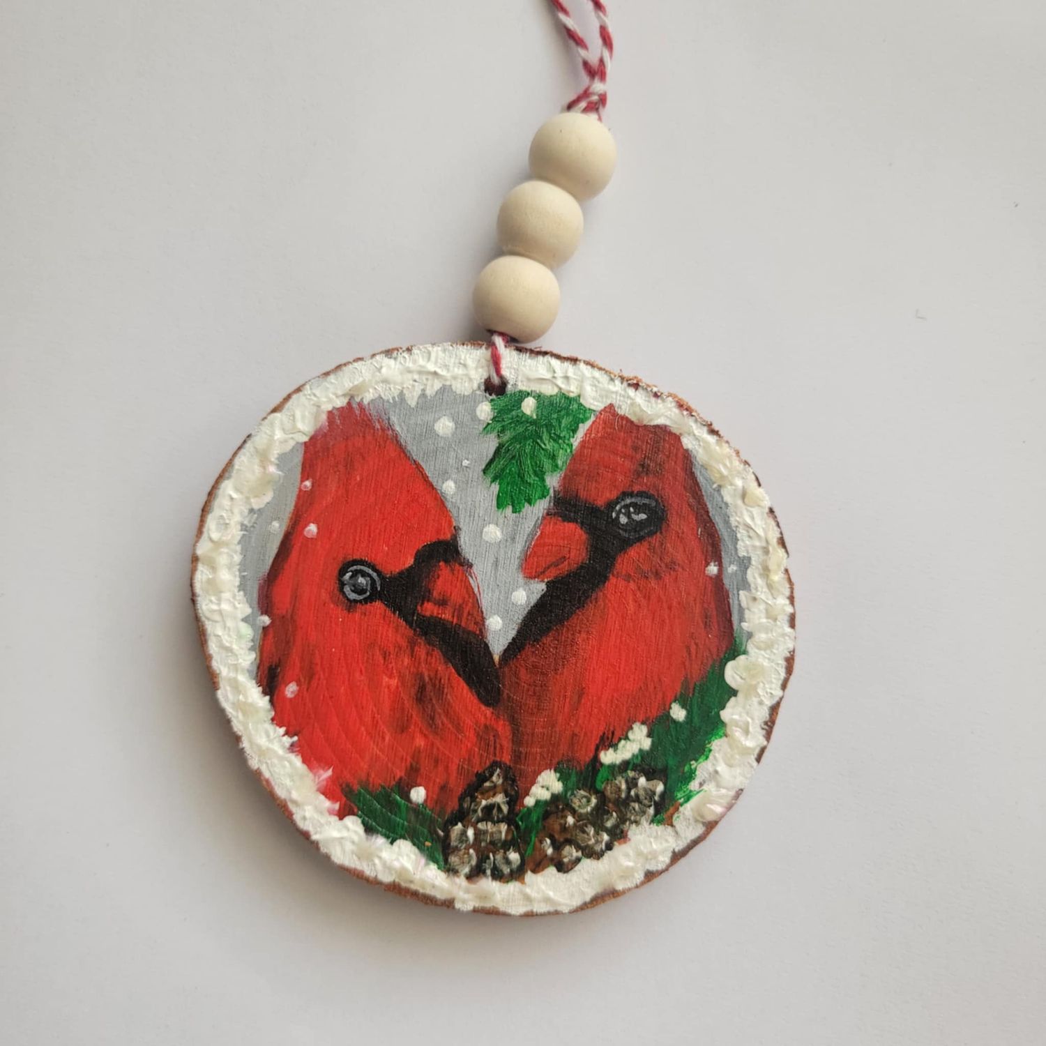 Hand Painted Cardinal Bird Ornament