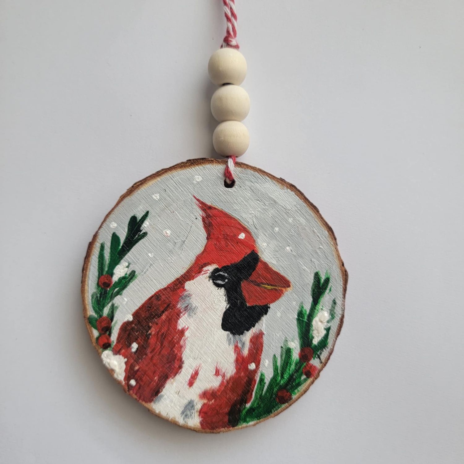 Hand Painted Cardinal Bird Ornament