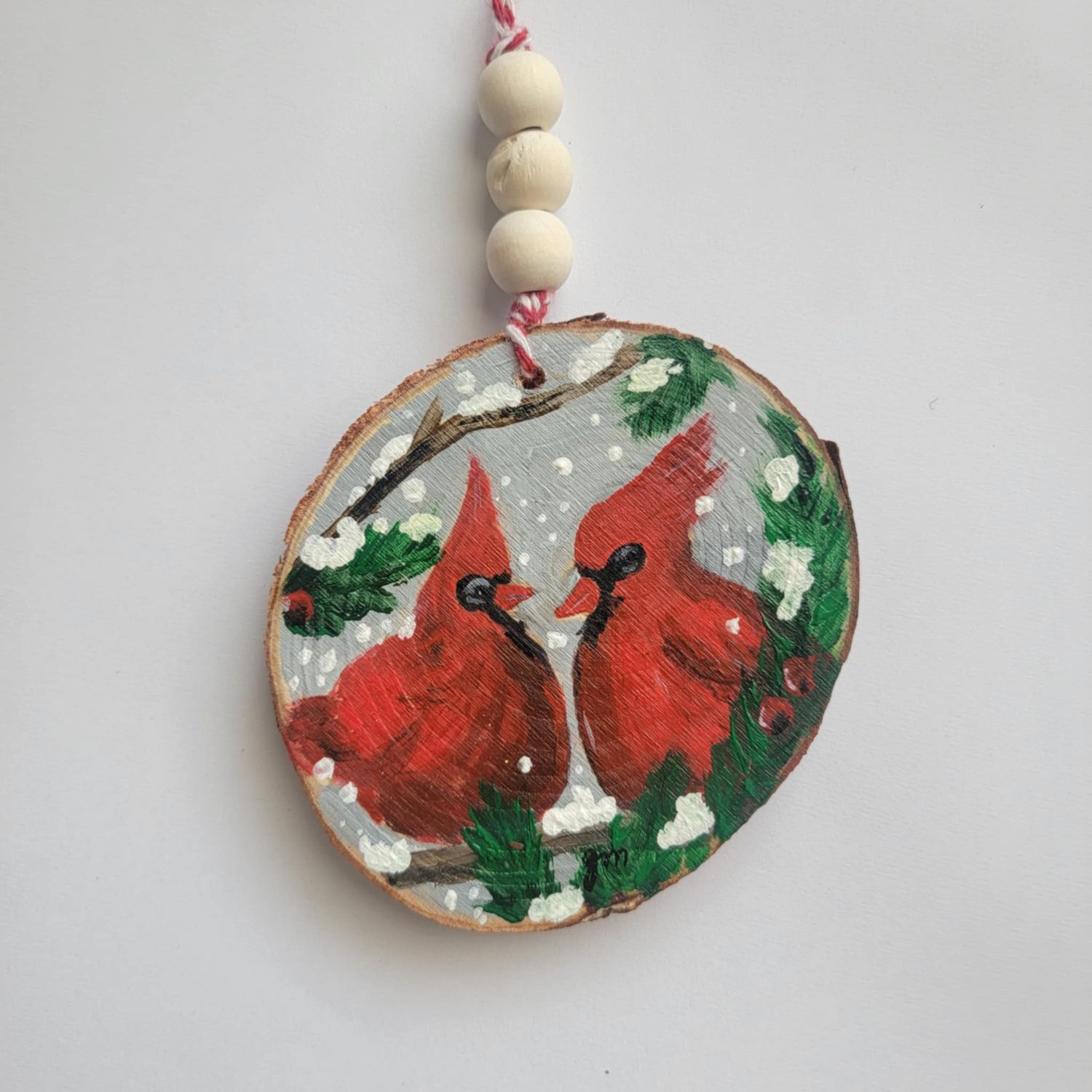 Hand Painted Cardinal Bird Ornament