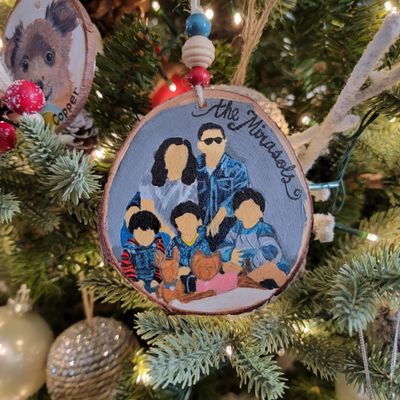 Custom Family Portrait Hand-Painted Ornament