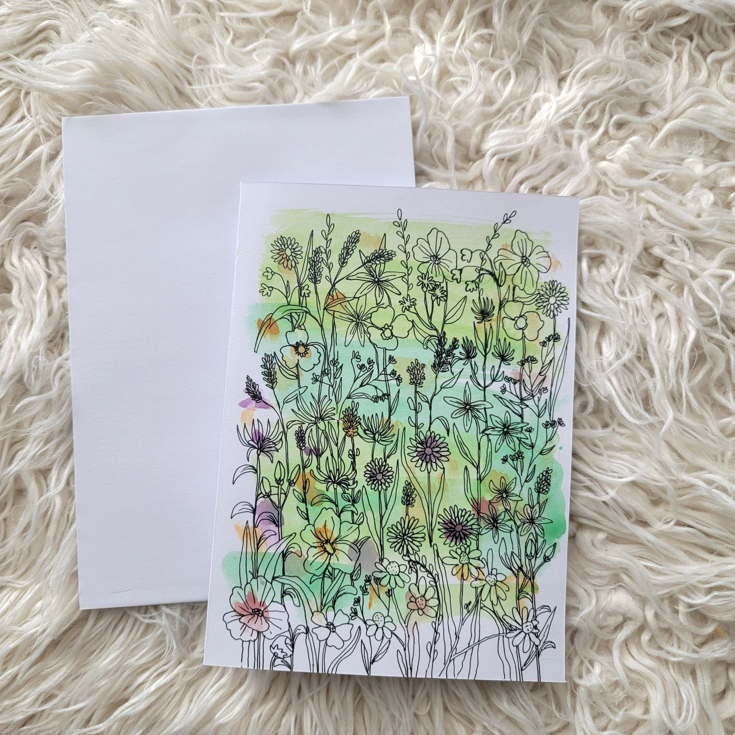 Hand-drawn Wildflowers Blank Card