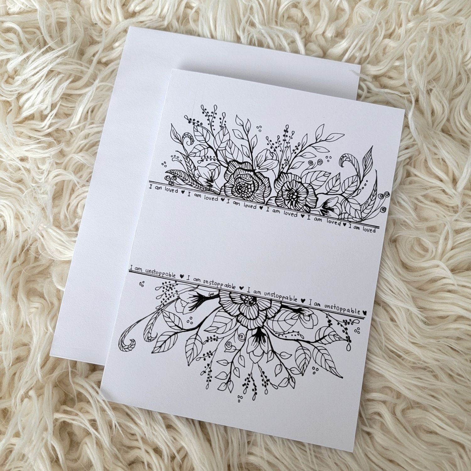 Hand drawn Flowers Blank Card