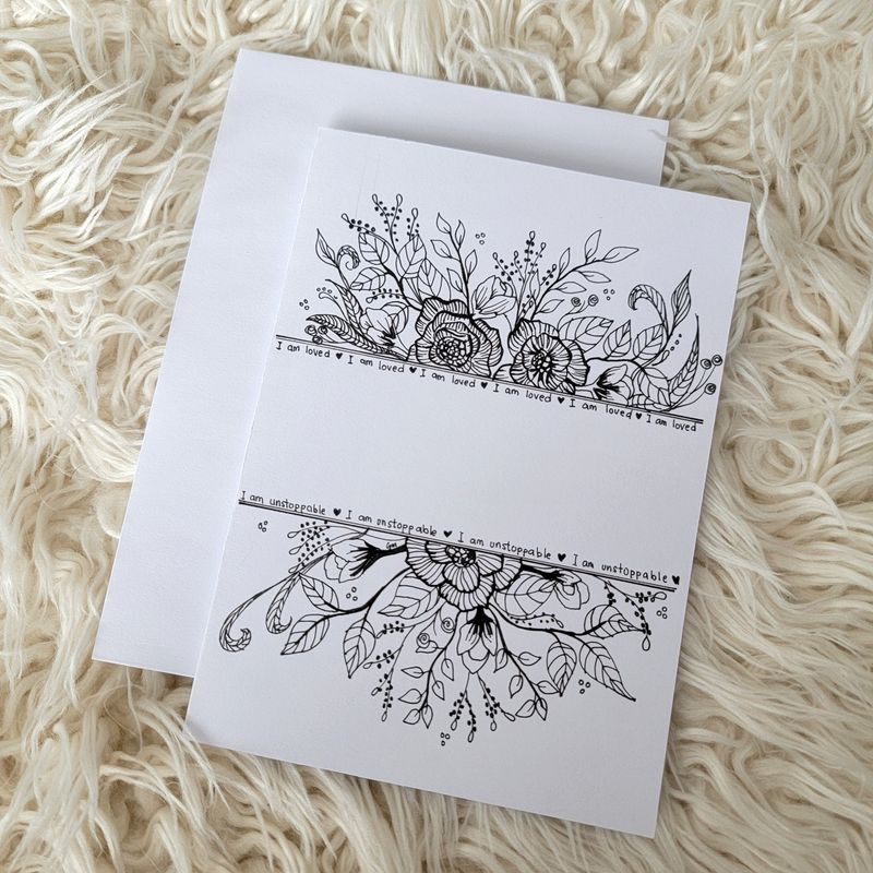 Hand drawn Flowers Blank Card