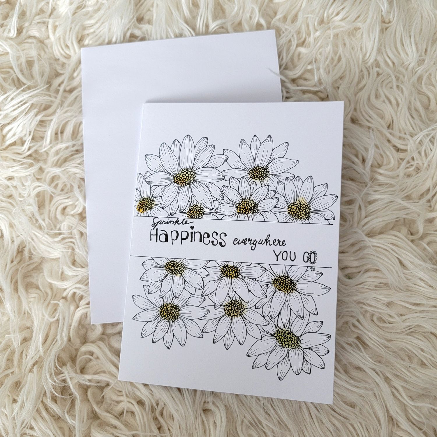 Hand Drawn Dasies Blank Card