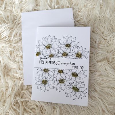 Hand Drawn Dasies Blank Card
