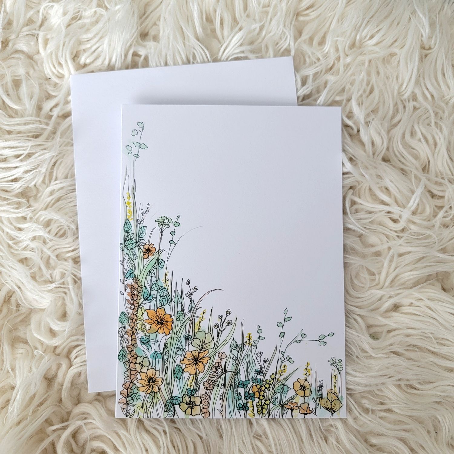 Handrawn Wildflower Blank Card