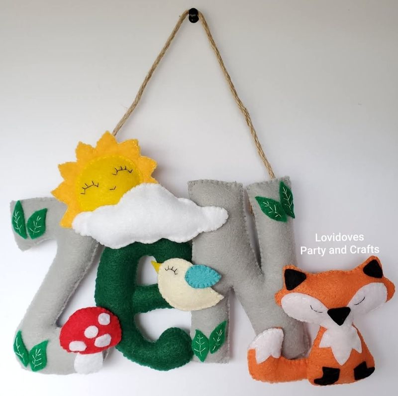 Handmade Fox Felt Name Garland