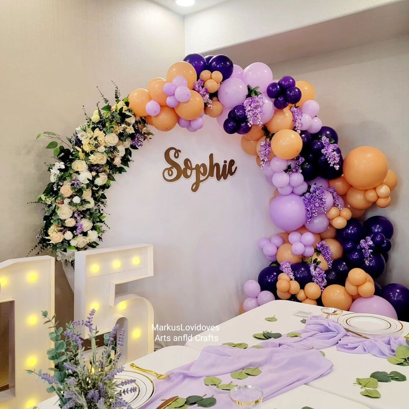 BIRTHDAY BALLOON AND FLOWERS DECORATION