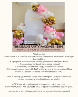 BASIC BACKDROP AND 1.5 HOURS FACE PAINTING AND BALLOON TWISTING
