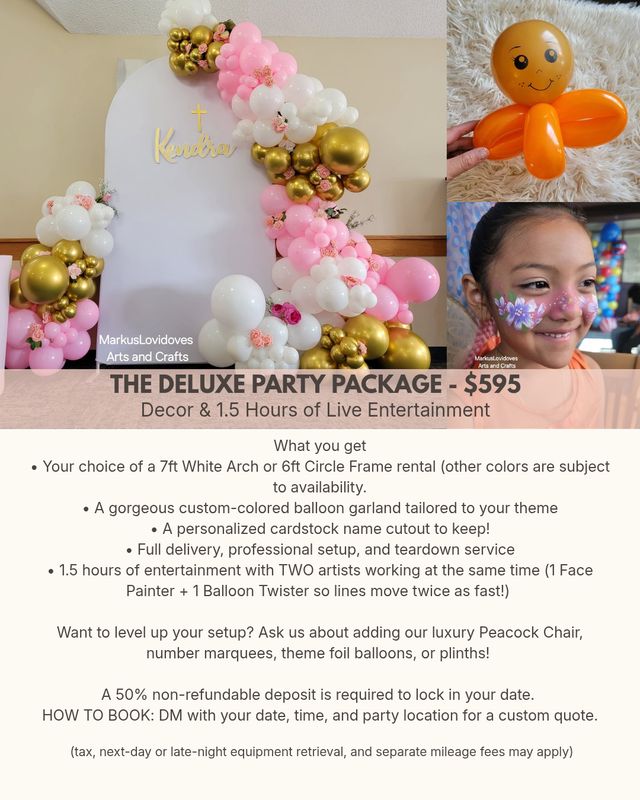 BASIC BACKDROP AND 1.5 HOURS FACE PAINTING AND BALLOON TWISTING