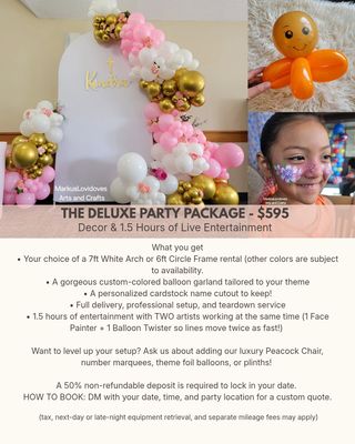 BASIC BACKDROP AND 1.5 HOURS FACE PAINTING AND BALLOON TWISTING