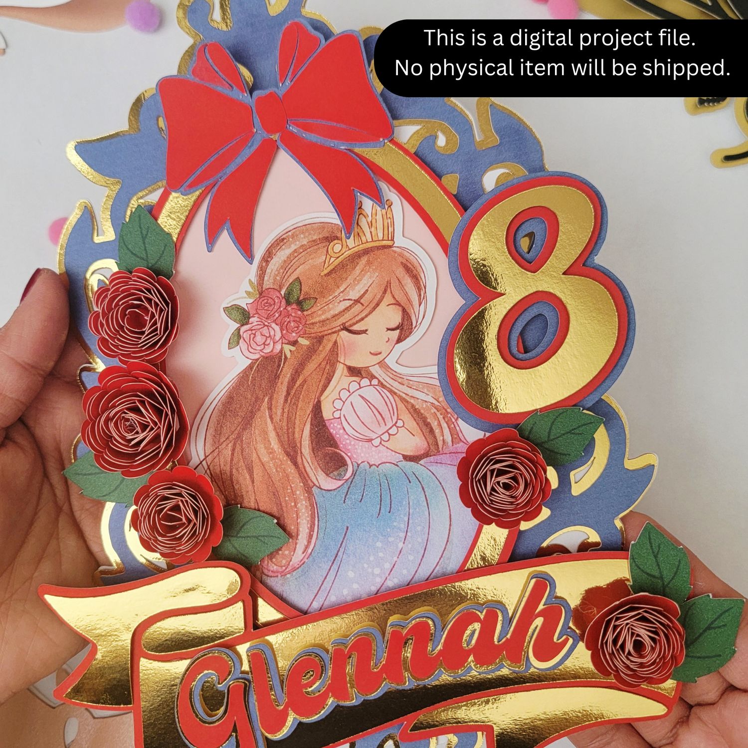 PRINCESS THEME CAKE TOPPER CRICUT DESIGN
